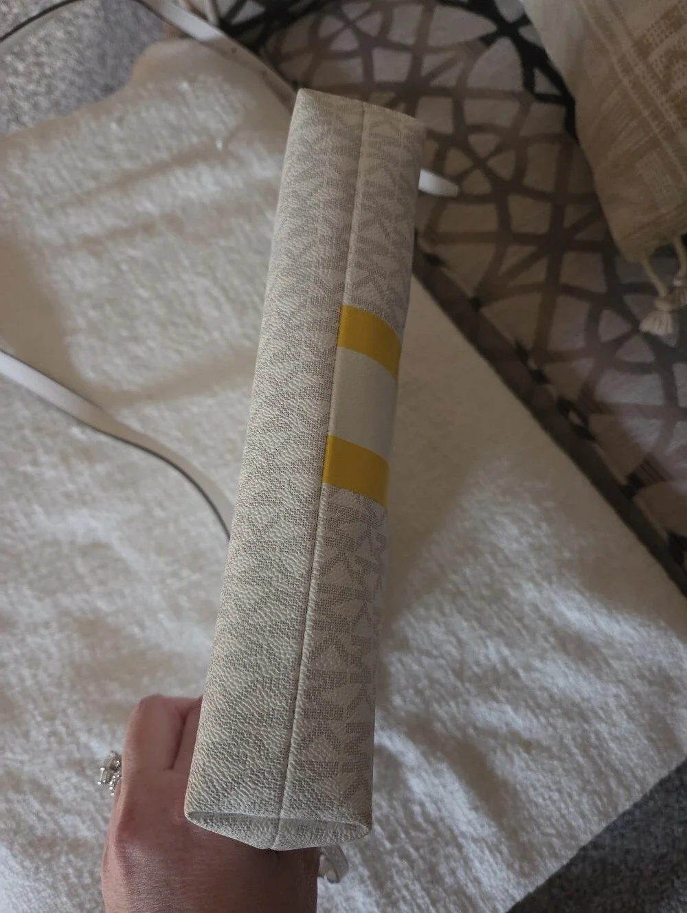 Michael Kors White and Yellow Crossbody Bag